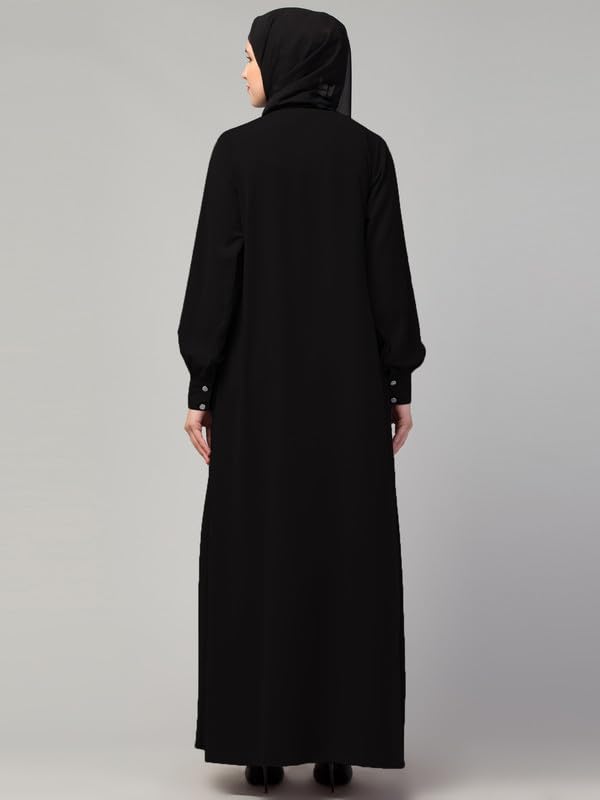 Muslim Closet� Women's Inner Abaya Dress With Cuff Sleeves And Side Pocket Made in Nida Matte Fabric