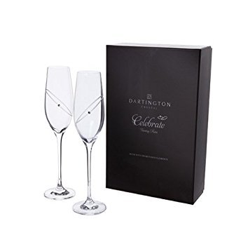 Flûtes à champagne personnalisées en cristal Dartington gravées de votre message