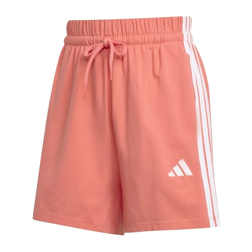 Adidas Mujer Essentials 3-Stripes Cotton Shorts, Semi Turbo/White, M