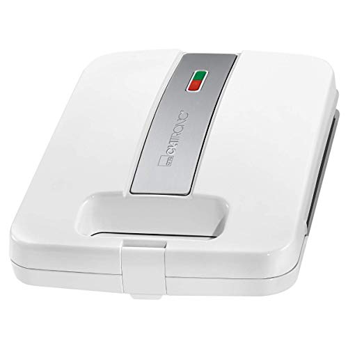 Clatronic ST 3629 Sandwichera, sandwichera eléctrica, sandwichera 4 rebanadas, placas triangulares para sandwich (recubrimiento antiadherente), control automático de temperatura, 1200 vatios, blanco