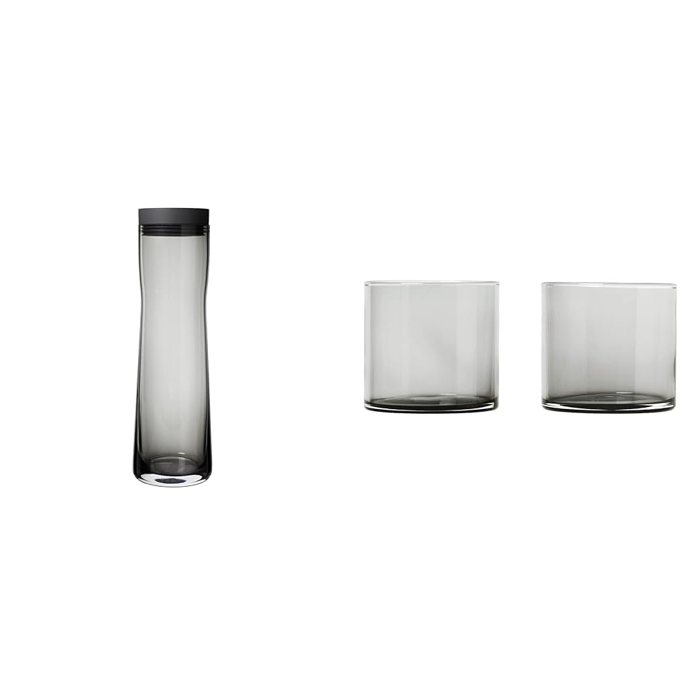 Blomus -SPLASH- Wasserkaraffe aus Rauchglas, rauch/dunkelgrau & 63915 MERA Trinkgläser, Glas, 200 ml