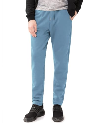 Flygo Men's Fleece Lined Sherpa Sweatpants Winter Warm Pants Jogger Lounge Athletic Pant with Pockets