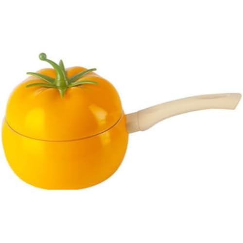 KQQKクリエイティブフライパン、フルーツトマト型フライパン調理鍋IHクッキングヒーターアルミ調理器具焦げ付き防止 (黄色)