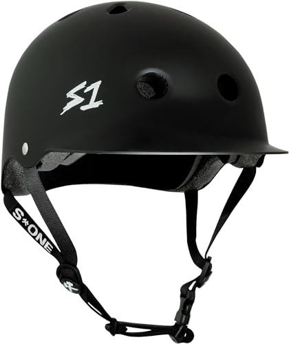 S1 Lifer Brim Helmet for Skateboarding, BMX, and Roller Skating - EPS Fusion Foam, CPSC & ASTM Certified - Black Matte Small (21