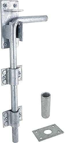 IRONTITE® Galvanised Gate Drop Bolt, Heavy Duty Gate Drop Bolts for Wooden Gates, Surface Mounted Gate Bolt Ideal for Garage Doors and Gates, 300mm (12").