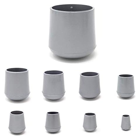 28mm Rubber Feet, Grey Tube End Caps, Pack of 4 Ferrules for Furniture & Chair Legs - Made in Germany (See Second Image for Ordering Guide) Cover