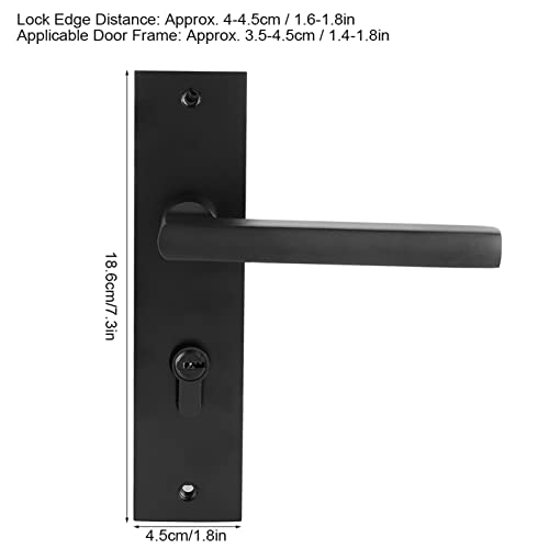 Euro Lock Door Handle, Space Aluminum Door Lock Complete Set with 3 Keys and Door Handle Thumb-Turn Knob Mortise Locks for Interior and Exterior Doors - Image 2