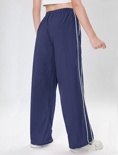 Image of EXARUS Girls Parachute Pants Cargo Hip Hop Wide Leg Baggy Y2K Teen