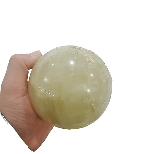 Cuarzo amarillo en esfera de cristal para decoración de interiores y meditación 4