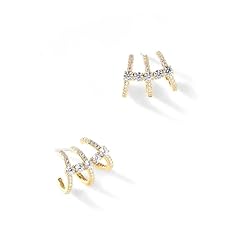 03.Triple Illusion Earrings-Gold