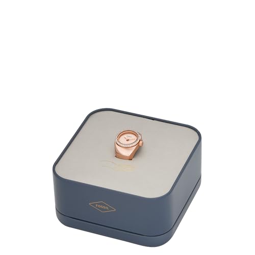 Image of Fossil Women's Watch Ring, Quartz Stainless Steel Two-Hand Ring Watch for Women