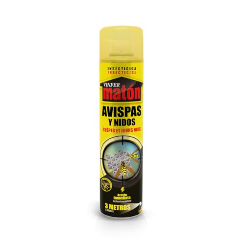 VINFERMATON – Insecticida Avispas y Nidos Exterior 600 ml | Válvula Largo Alcance hasta 4 m | Acción Profesional Inmediata | 100 % MADE IN SPAIN