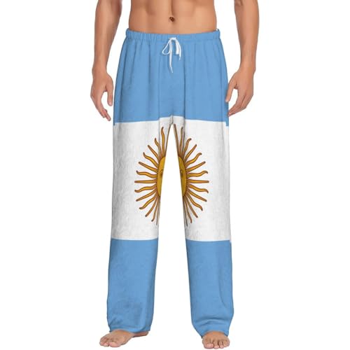 Pantalon de pyjama drapeau argentin en flanelle de coton doux pour homme