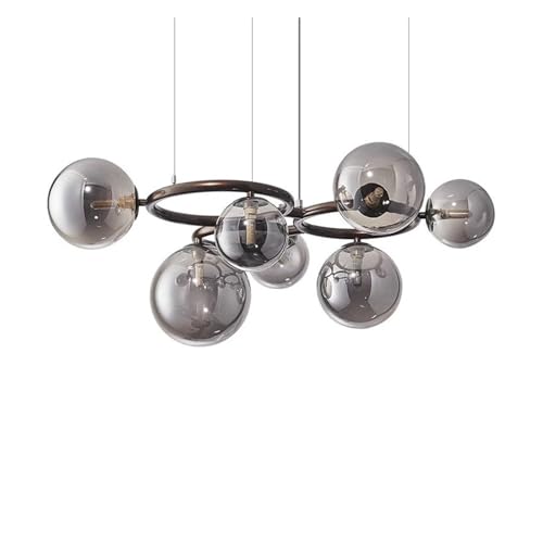 Lustre, lustres modernes, lustres suspendus scandinaves pour la décoration intérieure, lampes suspendues, éclairage de plafond, éclairage intérieur de salle à manger, 9 têtes, ambre, blanc froi