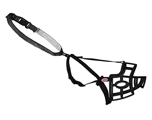 Plastic muzzle elastic muzzle 39cm plus collar 2.5cm: 33-60cm, MUZZLE-COLLAR-XL, Black - Image 2