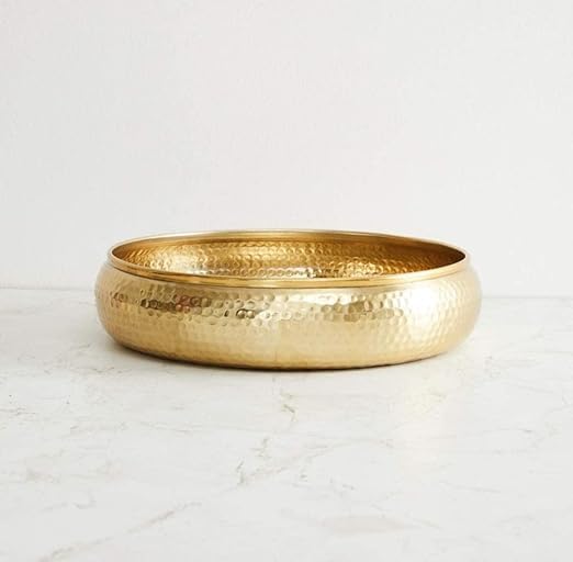 Ahmad Urli Bowl for Floating Flowers and Tea-Light Candles Home, Office and Table Decor Size : 9 inches (Hammered Urli Bowl 9 Inch Golden (Dark Yellow, Iron) (B0D47BW1FY) Amazon Price History, Amazon Price Tracker