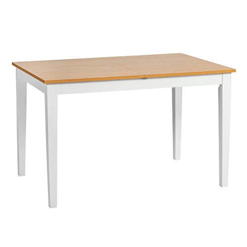 Mesa de comedor extensible FURNITURE-R Francia | Mesa de cocina de 6 a 8 plazas | 140 cm – 160 cm mesa de comedor extensible de madera maciza