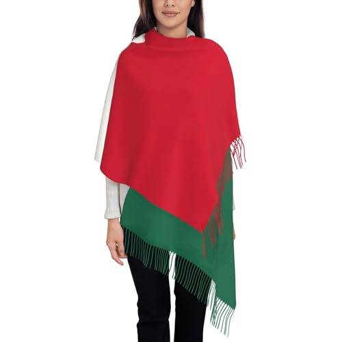 Flag of Mexico print Cashmere long velvet fringe scarf Fashion fringe shawl thermal blanket scarf3
