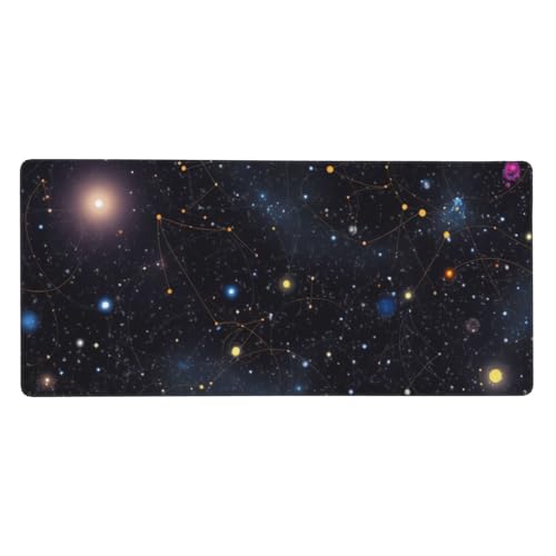 大型デスクマット 35.4 x 15.7インチ 拡張ゲーミングマウスパッド XXL 星座 星団 銀河 キーボードマット ロングマウスパッド デスクデコレーション ライティングパッド デスクトップマット ノートパソコン マウスパッド オフィス ホーム用