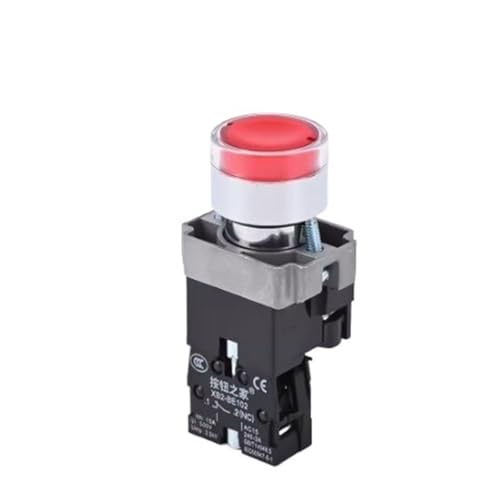 Bouton-poussoir lumineux rouge 22mm KLVN étanche pour commande fiable 12V