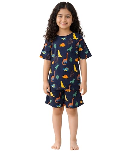 Image of ANTHRILO Sleepwear Shorts Set for Girls| Material: 100% Pure Cotton | Fabric: Skin-Friendly, ensuring a Soft Touch on Delicate Skin| Fit: Regular |Age Range: Suitable for Girls Aged 0-14 Years