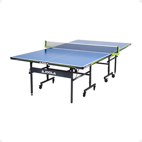 JOOLA Outdoor Table Tennis Table - Multi Use Conference Table Dining Table - Concrete Wood Look Includes Steel Outdoor Ping Pong Net Set & Frame - Hybrid Indoor Outdoor Ping Pong Table
