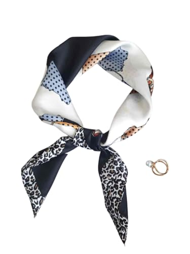 Image of Printed Poly Silken feel Scarf Stole for Women | Stylish, Soft, & Lightweight | Satin Feel Neck Scarf, Hair Scarf, Head Scarf for Women
