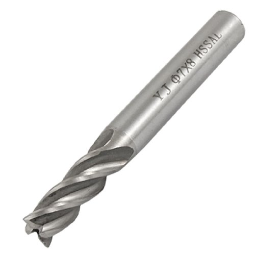 uxcell 0.276 Inch Cutting Diameter Straight Shank Milling Cutter End Mill Gray
