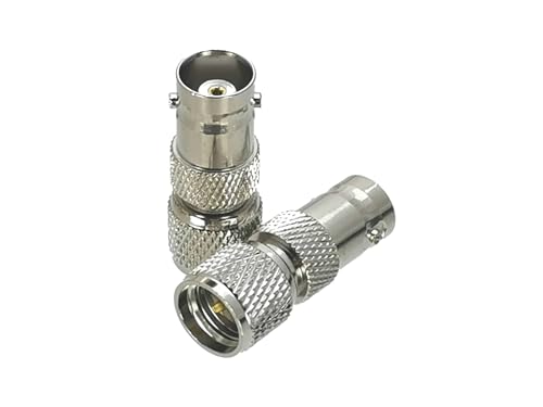 2 uds Mini UHF MiniUHF Macho Enchufe a BNC Hembra Jack RF Adaptador Conector Coaxial 50ohm(11-49PCS)