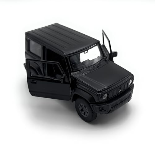 Generisch Modellauto kompatibel mit Suzuk Jimny SUV Fahrzeug Miniatur Auto Maßstab 1:34-39 schwarz