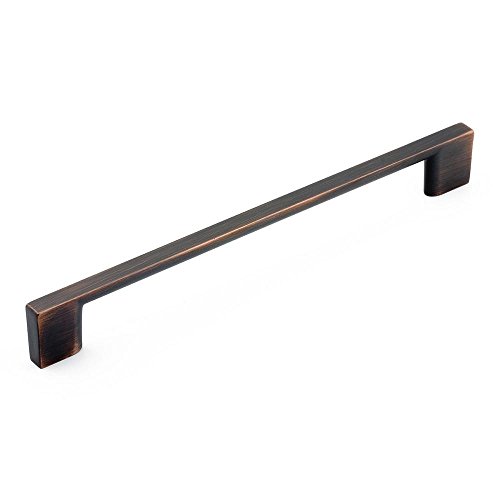 Image of Richelieu Hardware BP8160192BORB Armadale Collection 7 9 /16-inch (192 mm) Center-to-Center Brushed Oil-Rubbed Bronze Modern Cabinet and Drawer Pull Handle for Kitchen, Bathroom, and Furniture