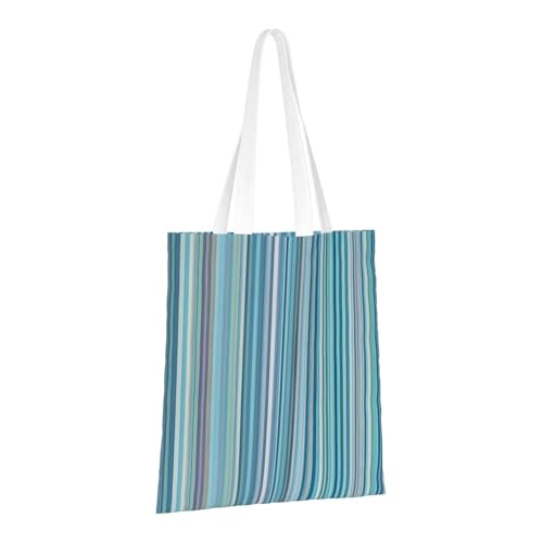 Vertical Stripes Print Polyester Canvas Tote Bag, Shopping Bag With Reinforced Handles, Reusable2