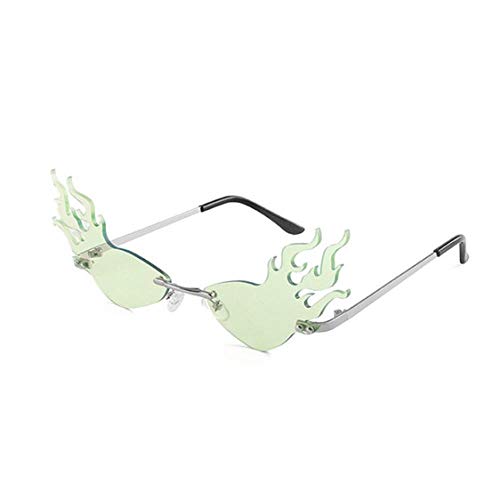 Preisvergleich Produktbild Sonnenbrille Brille Polarisierte Randlose Sonnenbrille Fire Flame Sonnenbrille Frauen Männer Wave Metal Frame Hip Hop Brille Narrow C6