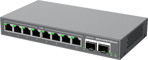 Image of Grandstream GWN7721 | 10-Port Gigabit Ethernet Layer 2 Lite Managed Network Switch | Desktop /Wall-Mount | Metal Design