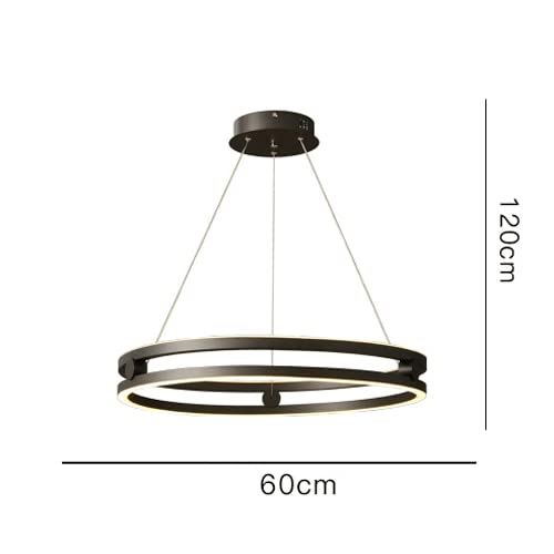 Lustre moderne LED en aluminium noir et diffuseur acrylique premium