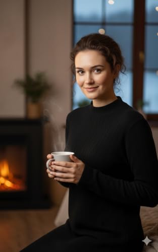 Image of Winter Wear Woolen Nighty Dress Black Polar Nighty Women Gown Dress Maxi Soft Velvet Feel Full-Length Maxi Nighty Free Size Nightwear