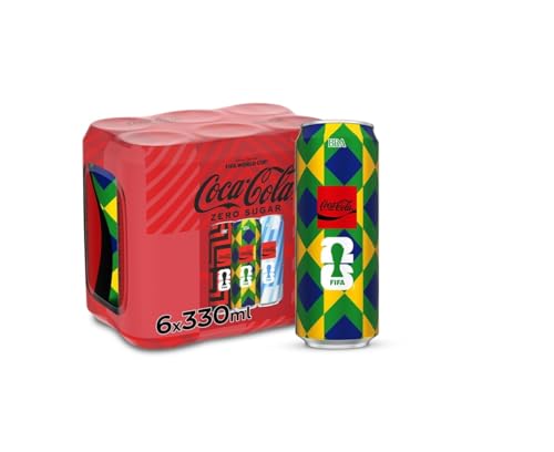 Coca-Cola Zero Pack of 6x330ml Brazil Can FIFA World Cup 2026 Limited Edition Coke Zero Soft Drinks Zero Sugar Perfect for Match Days and Sharing Moments Design May Vary