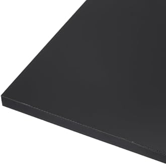 Rebower 24" x 6" x 1/2" HDPE Plastic Sheet, High Density Polyethylene Sheet Cutting Board Black Solid Block, [for DIY, Home Floor]