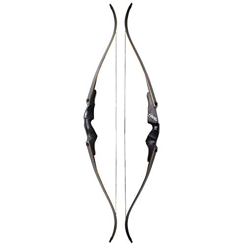 Arc recourbé de takedown adulte 60" longbow bois et kit flèches carbone pour tir de précision - 7