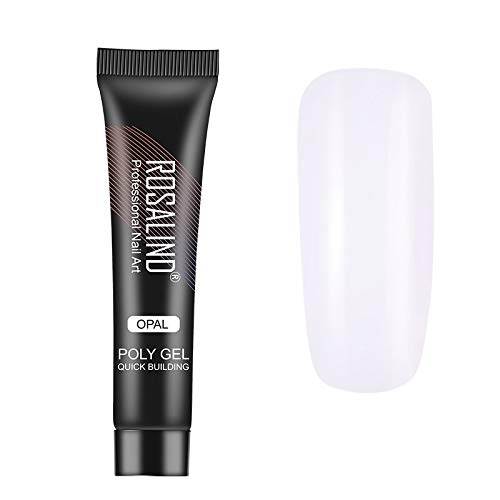 ROSALIND NAIL EXTENSION GEL from BELLE GAGA ™ 15ml Poly Nail Gel Poly Extension Gel Builder Gel for Starter DIY Manicure Nail Art Design Supplies (RE09-01 OPAL)