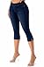 Jvini Women's Pull-On Stretchy Skinny Crop Denim Jeggings (US Size XL- Dark Denim Capri)