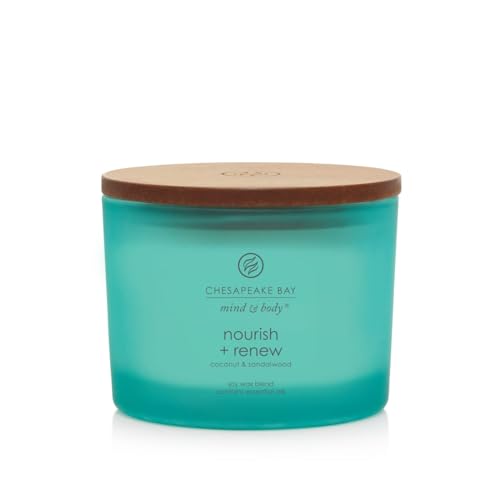 Chesapeake Bay Candle Mind & Body 3-Wick Coffee Table Jar Candle Nourish + Renew (Coconut & Sandalwood)