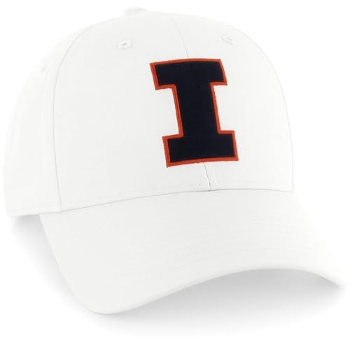 Gorra deportiva universitaria Illinois Illini blanca ajustable miniatura 1