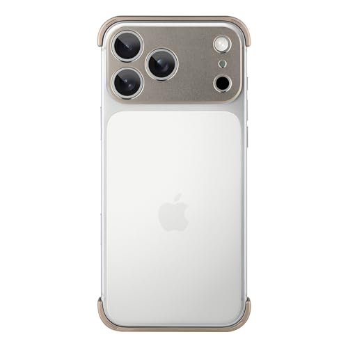 aidvaia Metal Frameless Phone Case Compatible with iPhone 17 Pro Frameless Minimalist Design Extremely Highlighting Personality.