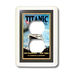 Affiche de voyage vintage Titanic 3dRose plaque de finition double prise murale retro