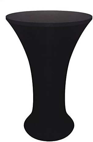 JISEN Cocktail Spandex Fitted Stretchable Elastic Tablecloth 24x43 Inch Black