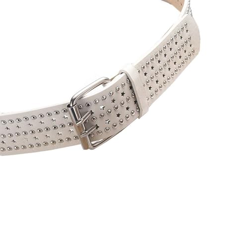 Women's Metal Adjustable Belts Fashion Groove Belt Studded Riding Buckle Casual Rockstar Grunge Belt2