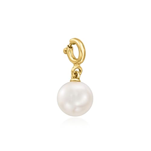 Ross-Simons 8-8.5mm Cultured Pearl Charm in 18kt Gold Over Sterling