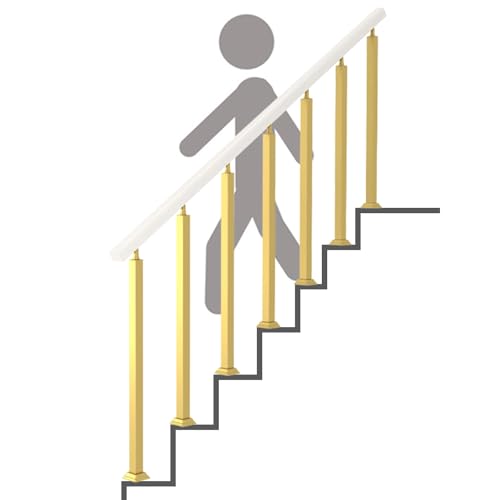 Balaustres de Escalera Dorados for Interiores y Exteriores, balaustres de Escalera de Hierro Cuadrados con Tornillos(90cm(35 3/8'))