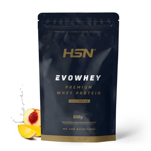 HSN Evowhey Protein | Melocotón Mango 500g = 17 Tomas por Envase Concentrado de Proteína de Suero | 100% Whey Protein Concentrate (WPC) | No-GMO, Vegetariano, Sin Gluten ni Soja